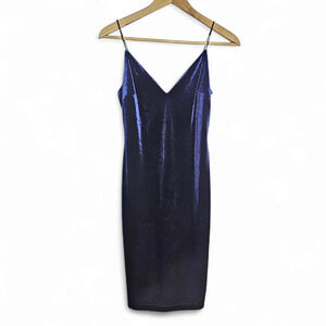 B. Darlin Women's Blue Velvet Spaghetti Strap Bodycon Short Dress Size S